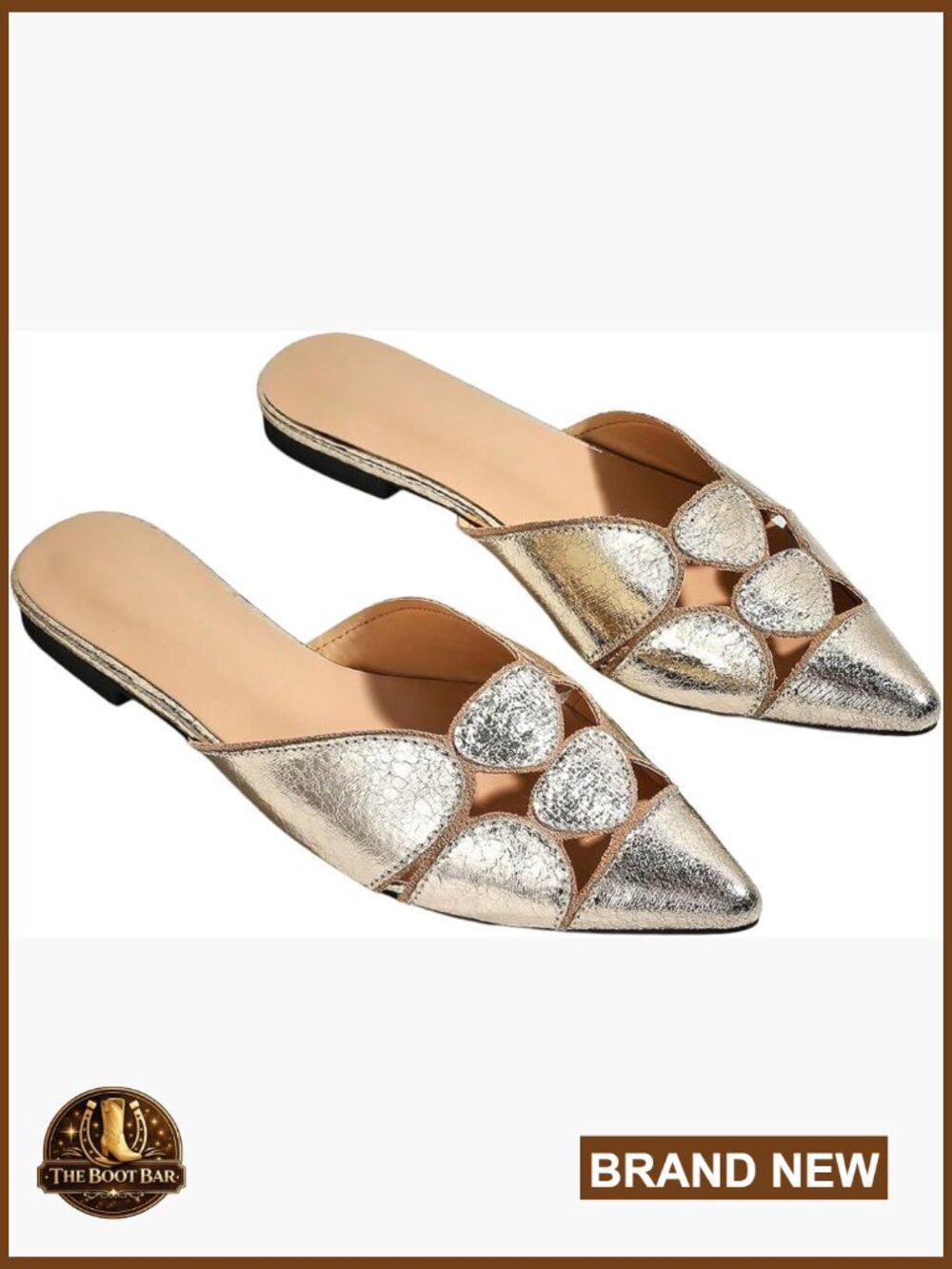 Cut Out Closed Toe Backless Mule Loafers Slip On Flat Shoes
